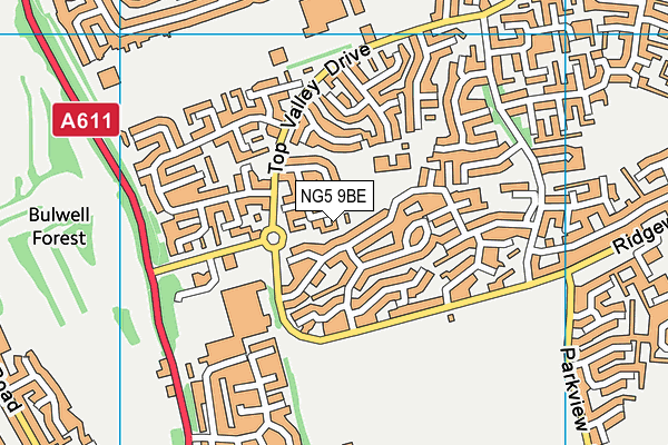 NG5 9BE map - OS VectorMap District (Ordnance Survey)