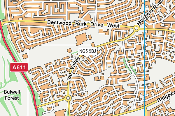 NG5 9BJ map - OS VectorMap District (Ordnance Survey)