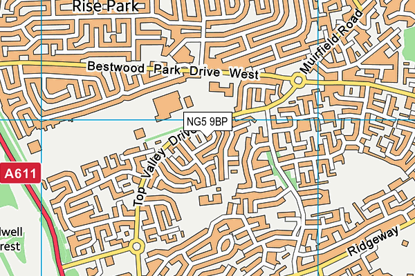 NG5 9BP map - OS VectorMap District (Ordnance Survey)