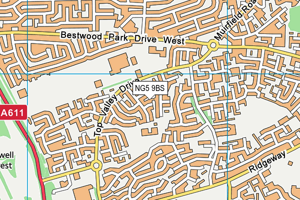 NG5 9BS map - OS VectorMap District (Ordnance Survey)