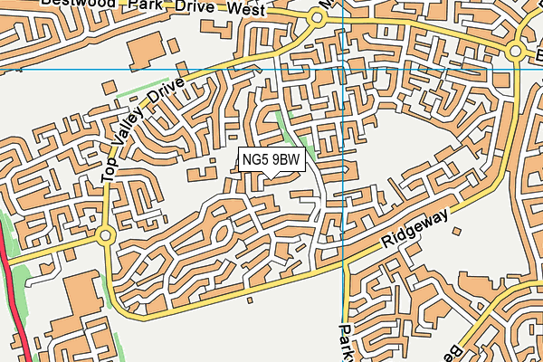 NG5 9BW map - OS VectorMap District (Ordnance Survey)