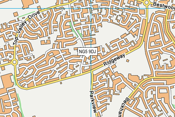 NG5 9DJ map - OS VectorMap District (Ordnance Survey)