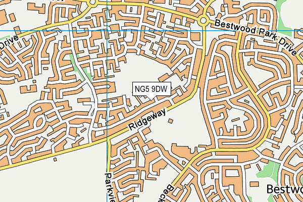 NG5 9DW map - OS VectorMap District (Ordnance Survey)