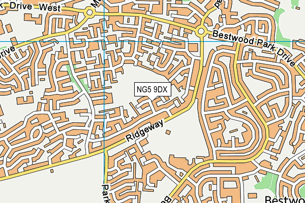 NG5 9DX map - OS VectorMap District (Ordnance Survey)