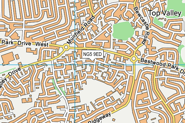 NG5 9ED map - OS VectorMap District (Ordnance Survey)