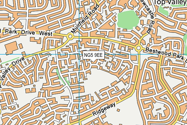 NG5 9EE map - OS VectorMap District (Ordnance Survey)