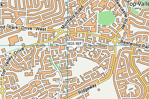 NG5 9EF map - OS VectorMap District (Ordnance Survey)