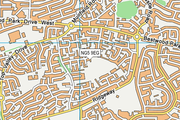 NG5 9EG map - OS VectorMap District (Ordnance Survey)