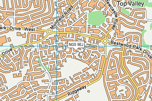 NG5 9EJ map - OS VectorMap District (Ordnance Survey)