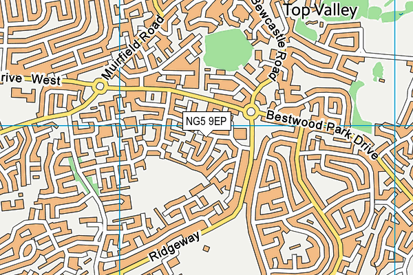 NG5 9EP map - OS VectorMap District (Ordnance Survey)
