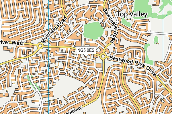 NG5 9ES map - OS VectorMap District (Ordnance Survey)