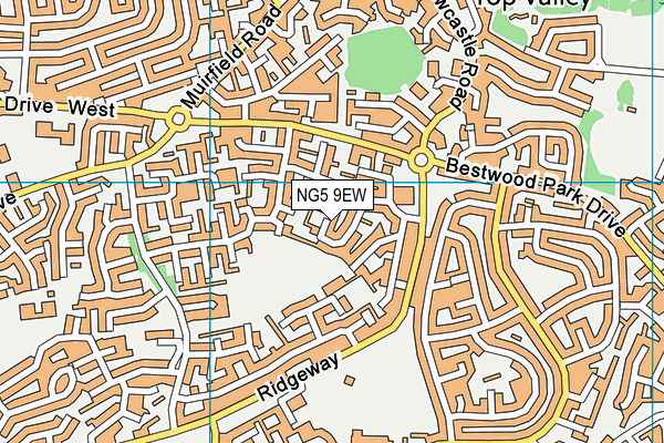 NG5 9EW map - OS VectorMap District (Ordnance Survey)