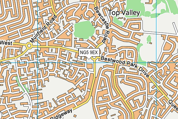 NG5 9EX map - OS VectorMap District (Ordnance Survey)