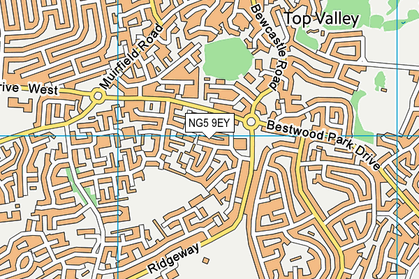 NG5 9EY map - OS VectorMap District (Ordnance Survey)