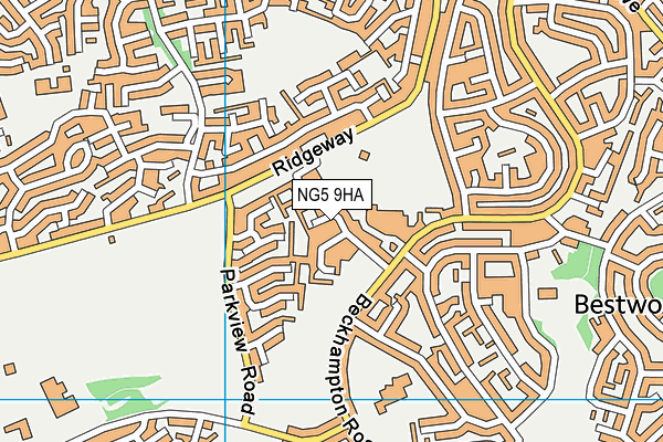 NG5 9HA map - OS VectorMap District (Ordnance Survey)