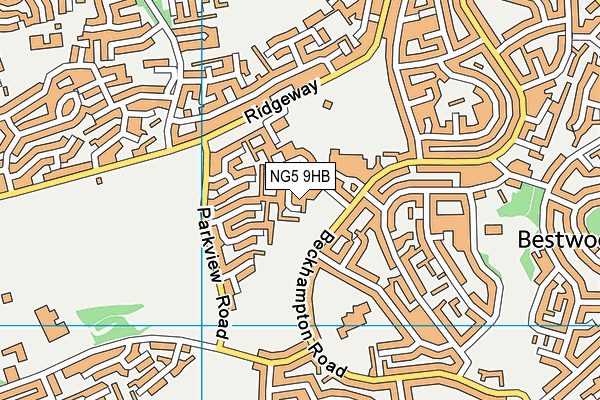 NG5 9HB map - OS VectorMap District (Ordnance Survey)