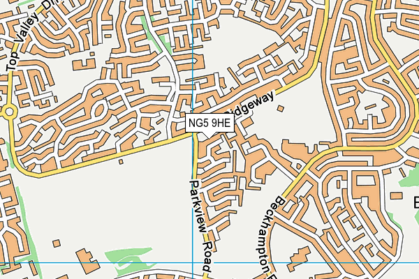 NG5 9HE map - OS VectorMap District (Ordnance Survey)