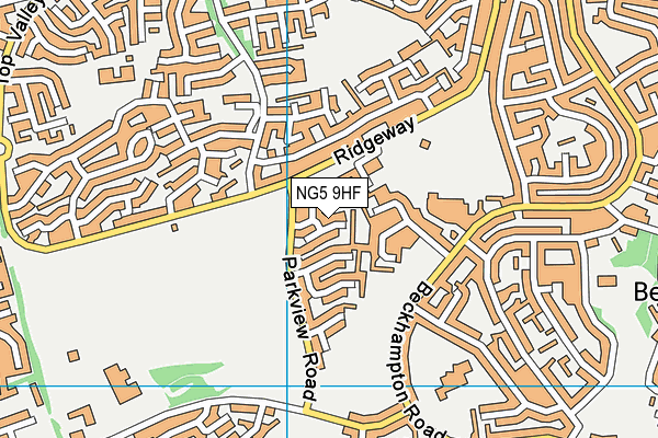 NG5 9HF map - OS VectorMap District (Ordnance Survey)