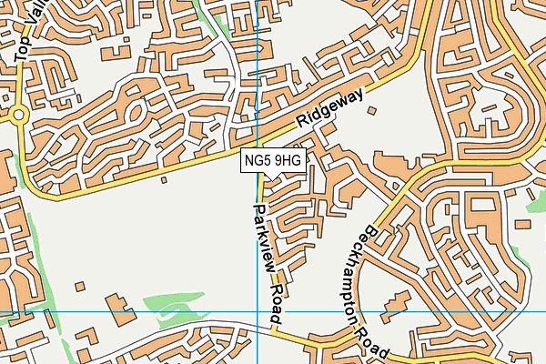 NG5 9HG map - OS VectorMap District (Ordnance Survey)