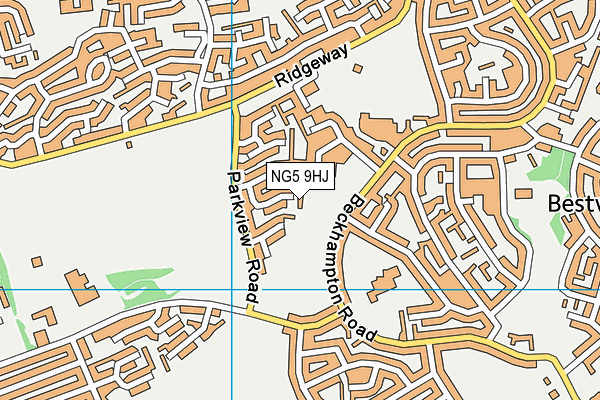 NG5 9HJ map - OS VectorMap District (Ordnance Survey)
