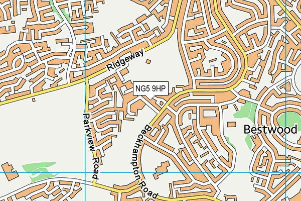 NG5 9HP map - OS VectorMap District (Ordnance Survey)