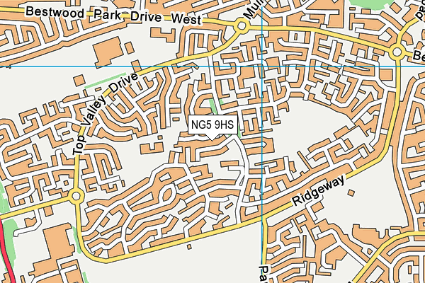 NG5 9HS map - OS VectorMap District (Ordnance Survey)