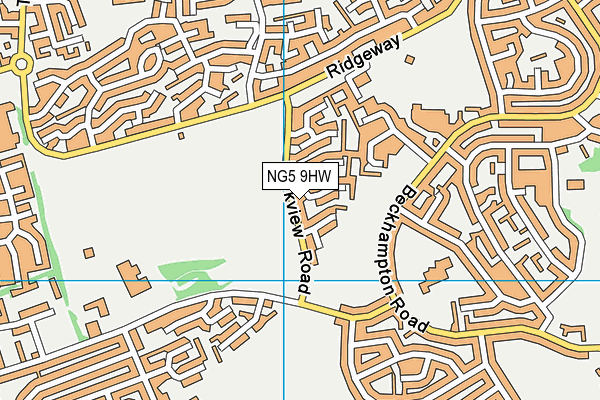 NG5 9HW map - OS VectorMap District (Ordnance Survey)