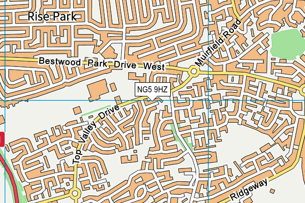 NG5 9HZ map - OS VectorMap District (Ordnance Survey)