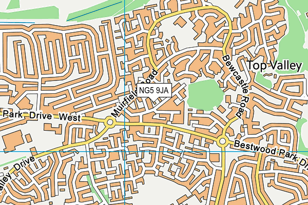 NG5 9JA map - OS VectorMap District (Ordnance Survey)