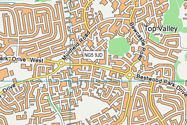 NG5 9JD map - OS VectorMap District (Ordnance Survey)