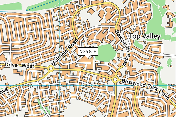 NG5 9JE map - OS VectorMap District (Ordnance Survey)