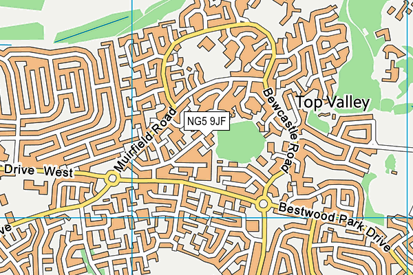 NG5 9JF map - OS VectorMap District (Ordnance Survey)