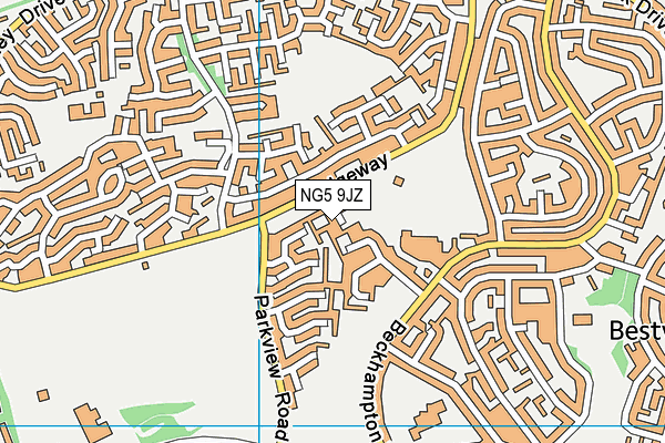 NG5 9JZ map - OS VectorMap District (Ordnance Survey)