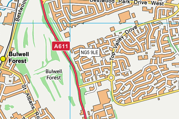 NG5 9LE map - OS VectorMap District (Ordnance Survey)