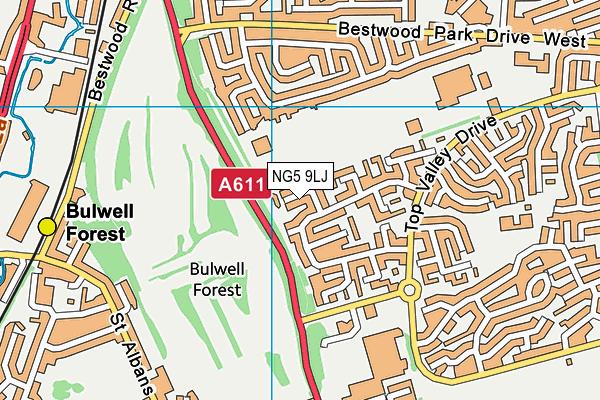 NG5 9LJ map - OS VectorMap District (Ordnance Survey)