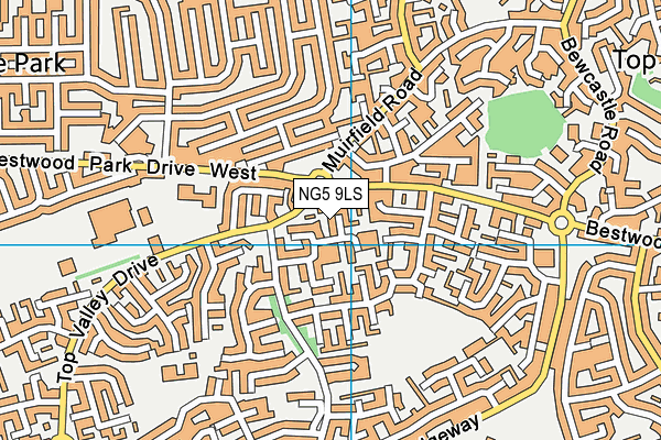 NG5 9LS map - OS VectorMap District (Ordnance Survey)