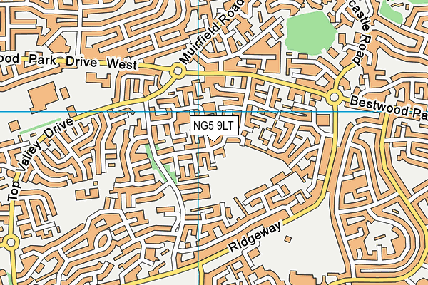 NG5 9LT map - OS VectorMap District (Ordnance Survey)