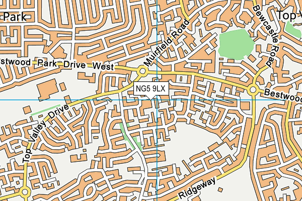 NG5 9LX map - OS VectorMap District (Ordnance Survey)