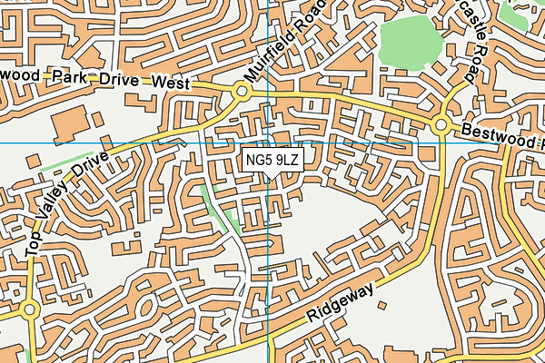 NG5 9LZ map - OS VectorMap District (Ordnance Survey)