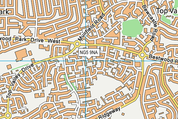 NG5 9NA map - OS VectorMap District (Ordnance Survey)