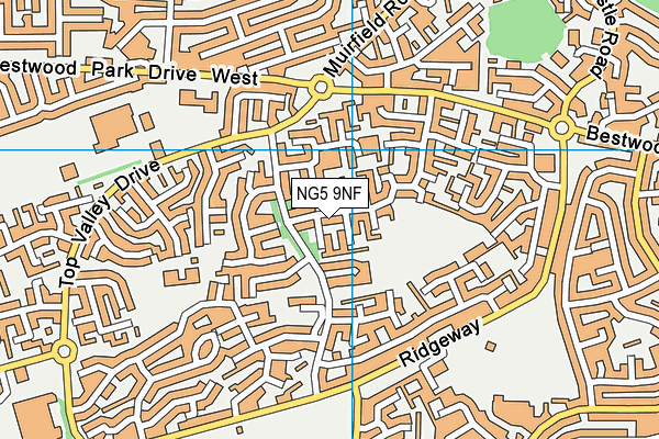 NG5 9NF map - OS VectorMap District (Ordnance Survey)