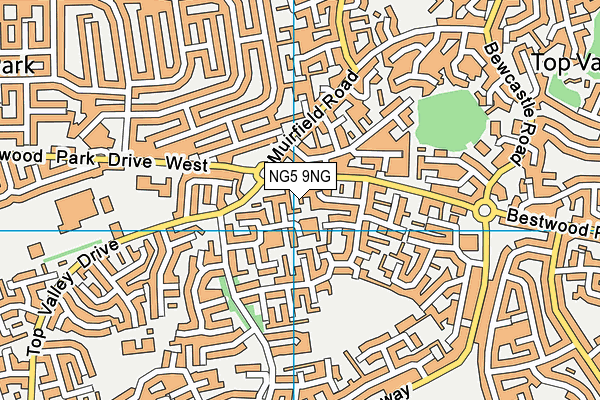 NG5 9NG map - OS VectorMap District (Ordnance Survey)