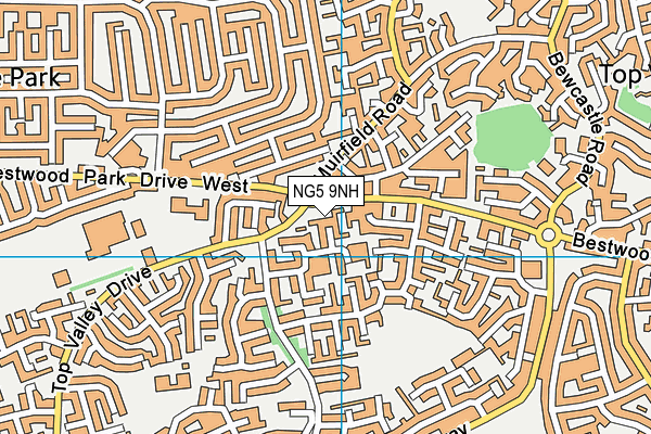 NG5 9NH map - OS VectorMap District (Ordnance Survey)