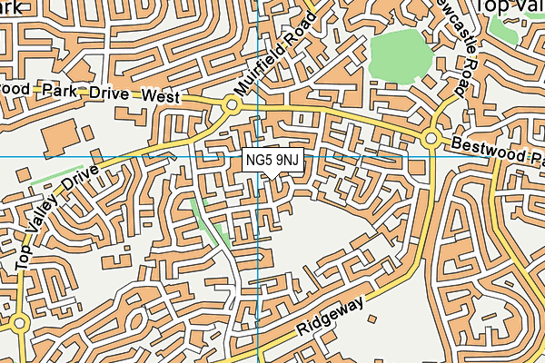 NG5 9NJ map - OS VectorMap District (Ordnance Survey)