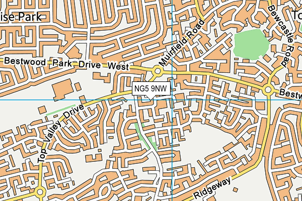 NG5 9NW map - OS VectorMap District (Ordnance Survey)