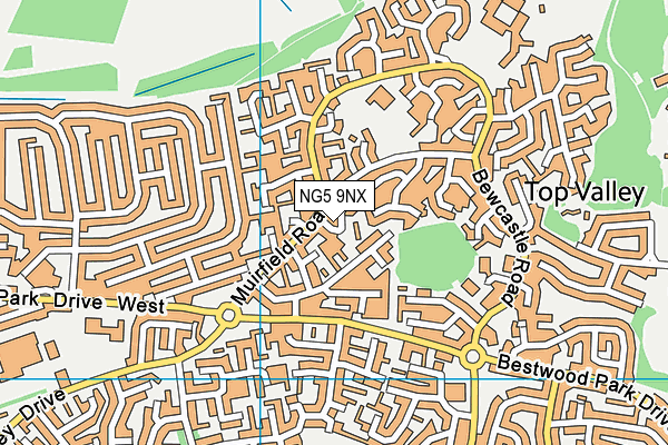 NG5 9NX map - OS VectorMap District (Ordnance Survey)