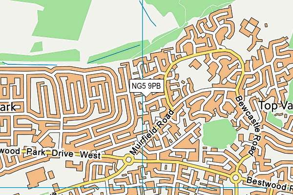 NG5 9PB map - OS VectorMap District (Ordnance Survey)