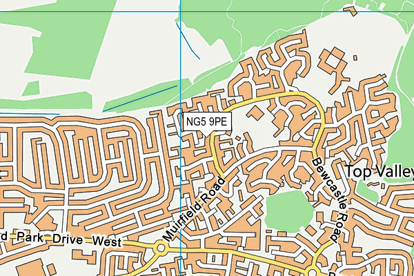 NG5 9PE map - OS VectorMap District (Ordnance Survey)
