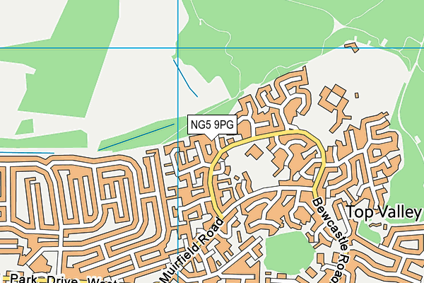 NG5 9PG map - OS VectorMap District (Ordnance Survey)