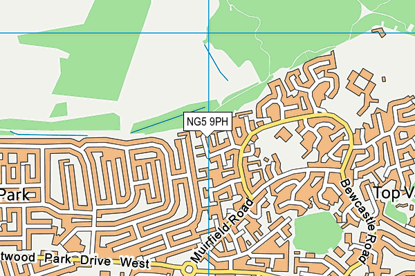 NG5 9PH map - OS VectorMap District (Ordnance Survey)